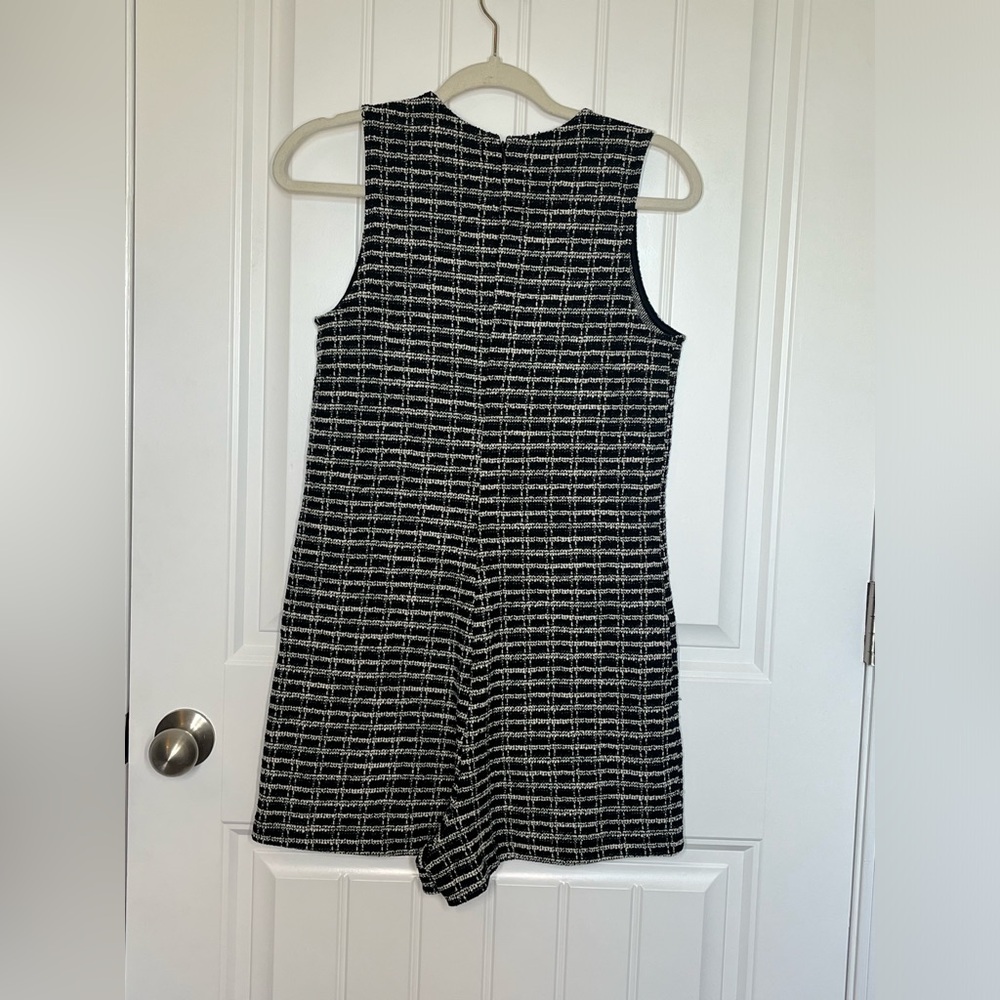 NWT Mango short tweed romper with front pockets Size S CB131 - Picture 3 of 14